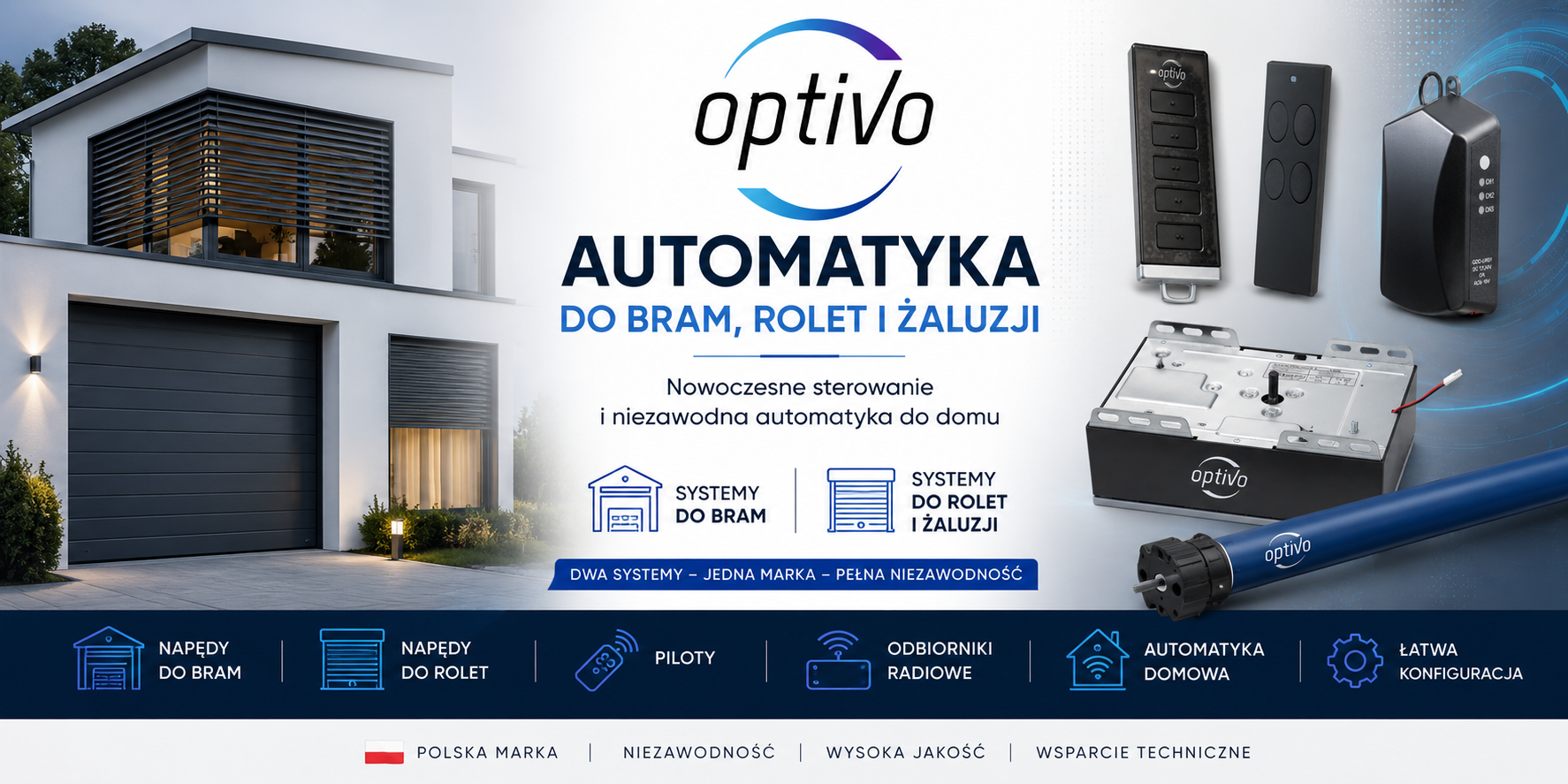 OPTIVO automatyka do bram rolet i żaluzji